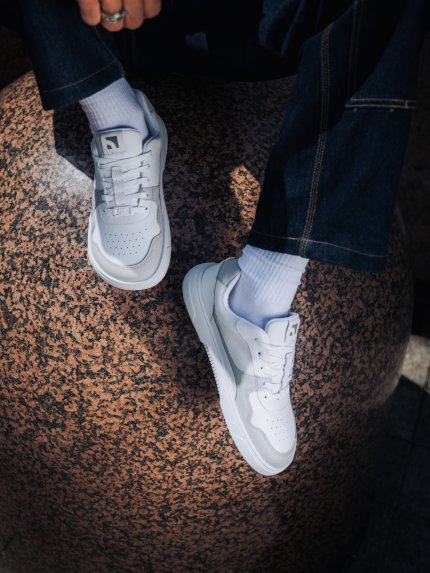 Barefoot tenisky Barebarics Zing - White & Light Grey