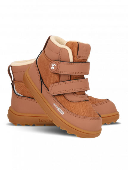 Detské zimné barefoot topánky Be Lenka Zippu Kids - All Brown
