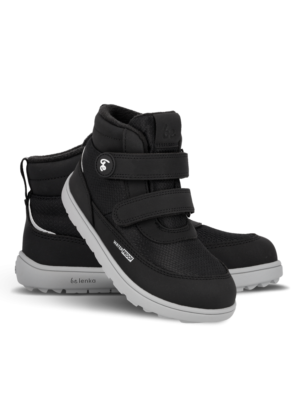 Detské zimné barefoot topánky Be Lenka Zippu Kids - Black & Grey