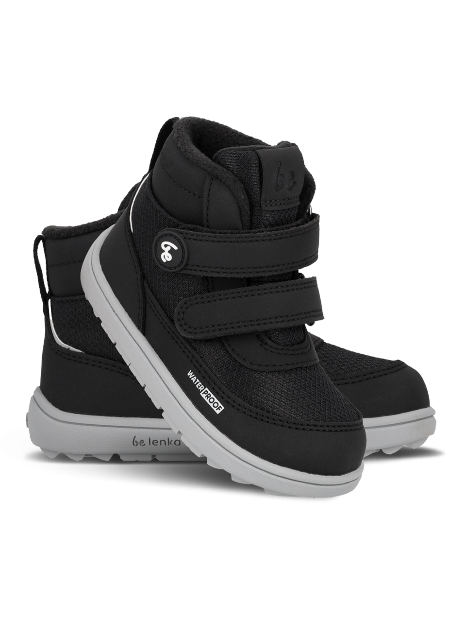 Detské zimné barefoot topánky Be Lenka Zippu Preschool - Black & Grey