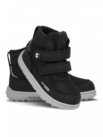 Detské zimné barefoot topánky Be Lenka Zippu Preschool - Black & Grey